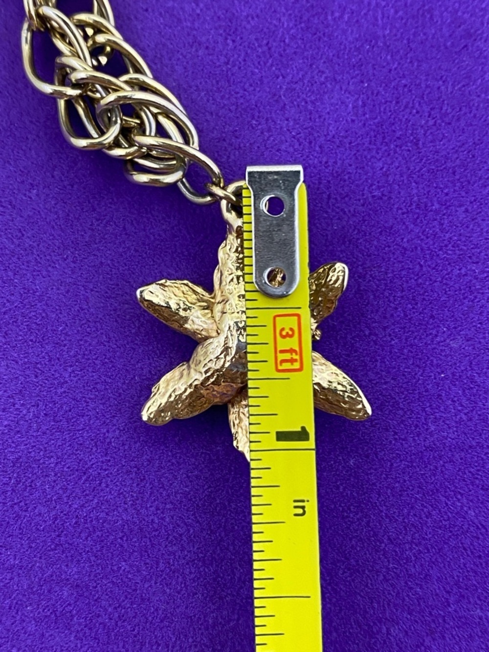 💛 Vintage Gold Plated Flower Charm Chain Bracelet - Picture 5 of 5